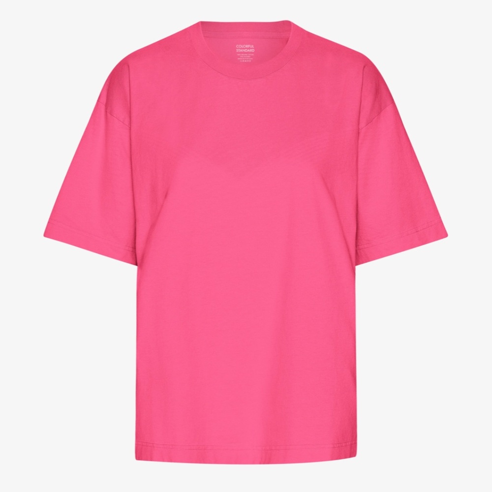 Colourful Standard Oversized Organic Cotton T Shirt Bubblegum Pink Size Medium